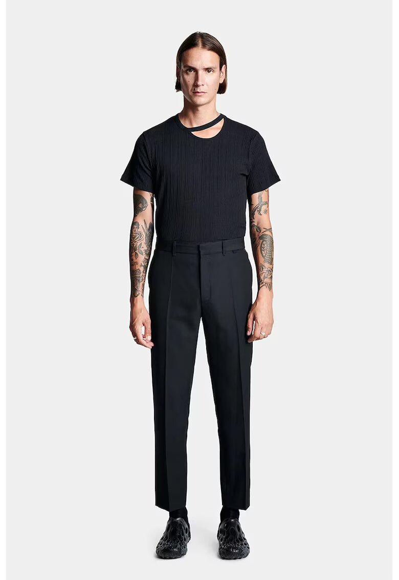 LOUIS GABRIEL NOUCHI Pantalon crop clasic cu talie înaltă - Negru
