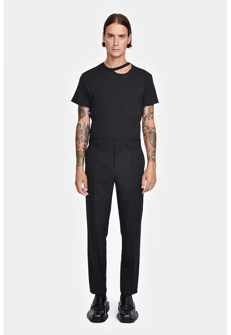 LOUIS GABRIEL NOUCHI Pantaloni cigarette fit cu buzunare laterale - Negru