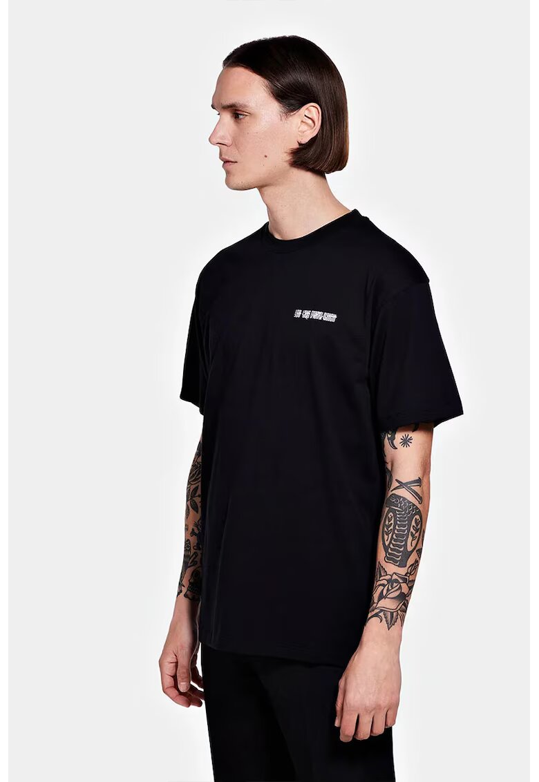LOUIS GABRIEL NOUCHI Tricou cu print logo în partea stângă - Negru