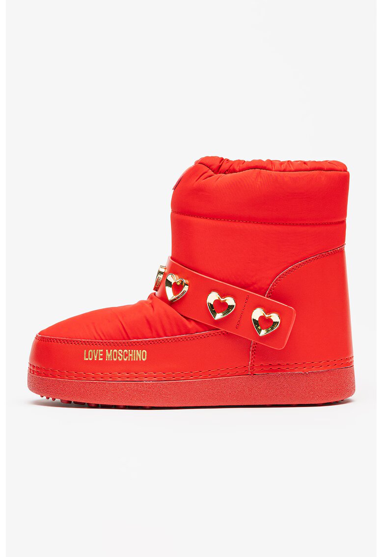 Love Moschino Cizme de iarna slip-on - Rosu/Auriu