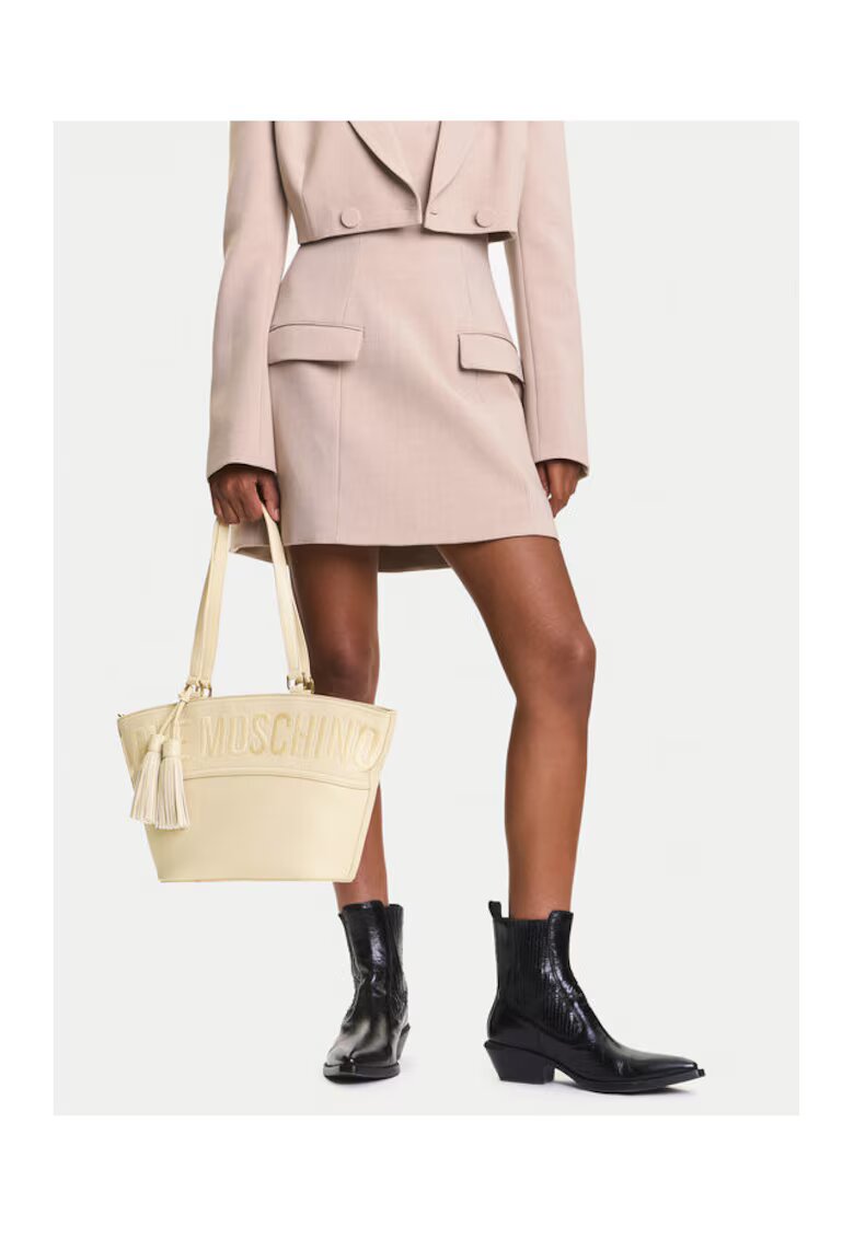 Love Moschino Geanta dama Soul - ecologica - neagra - 30x25cm