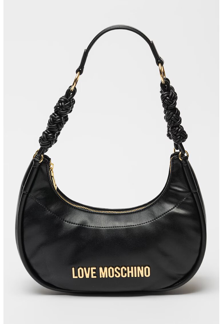 Love Moschino Geanta de piele ecologica cu bareta de umar - Negru