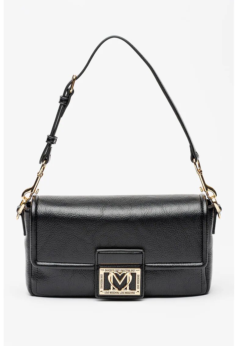 Love Moschino Geanta din piele ecologica cu bareta de umar si clapa - Negru