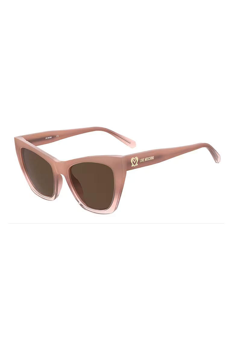 Love Moschino Ochelari de soare cat-eye cu lentile uni - Roz transparent