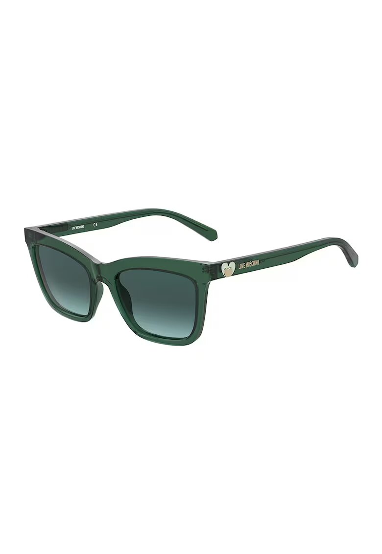 Love Moschino Ochelari de soare cu detalii logo - Auriu/Verde englez