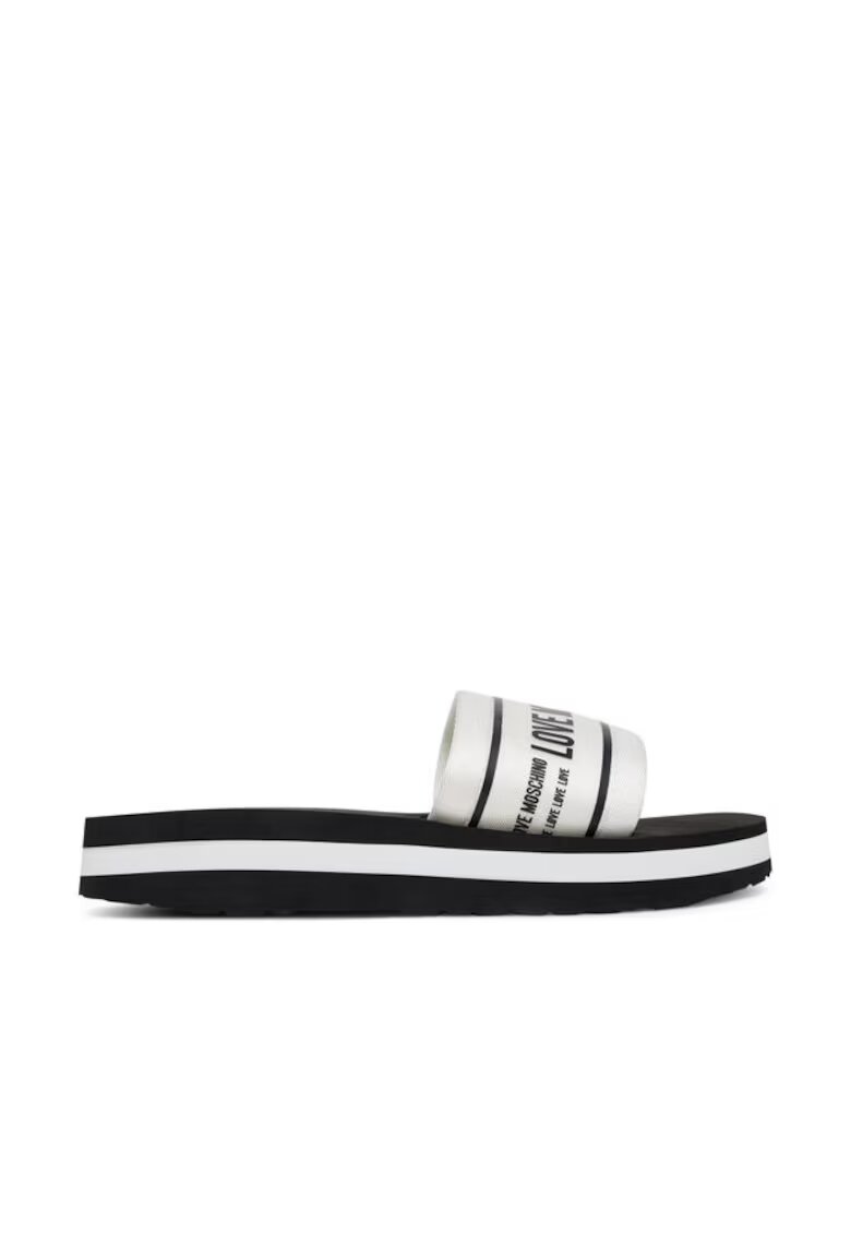 Love Moschino Papuci dama - alb-negru