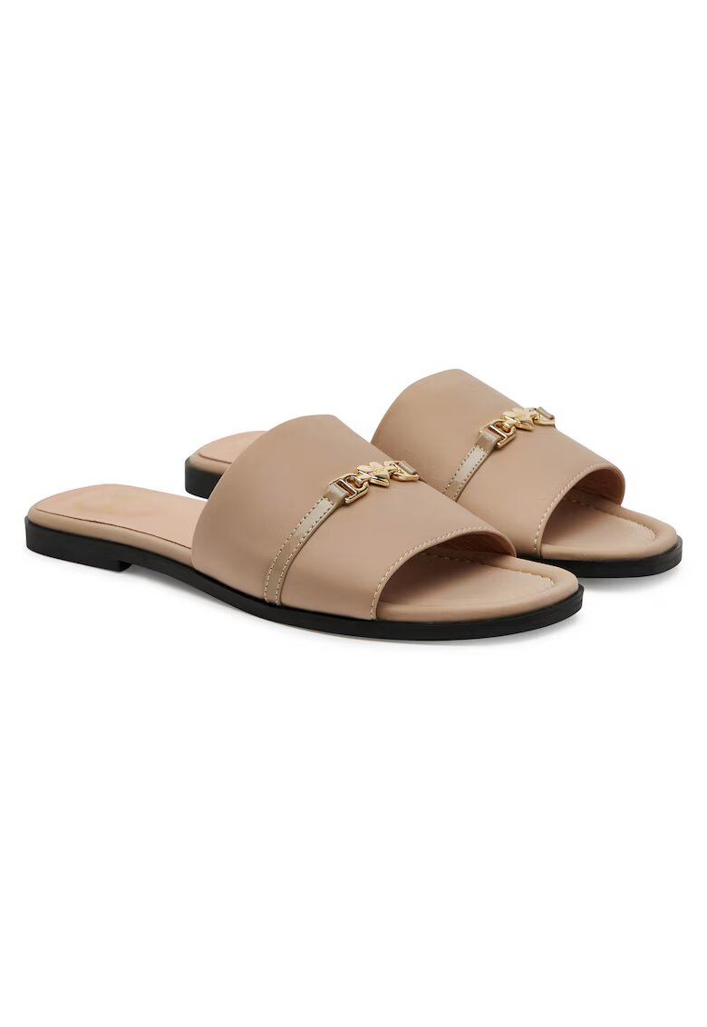 Love Moschino Papuci dama - Lycra Avena - piele naturala - Bej