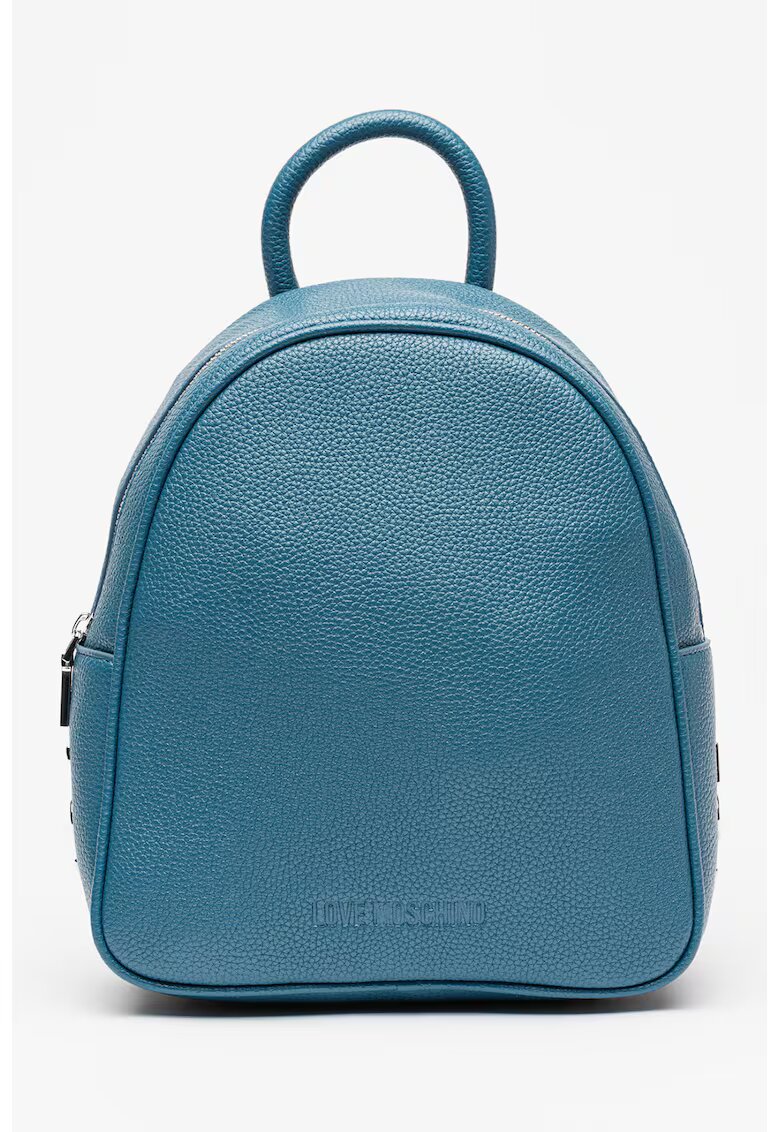 Love Moschino Rucsac din piele ecologica cu logo metalic supradimensionat Zaino - Albastru prafuit