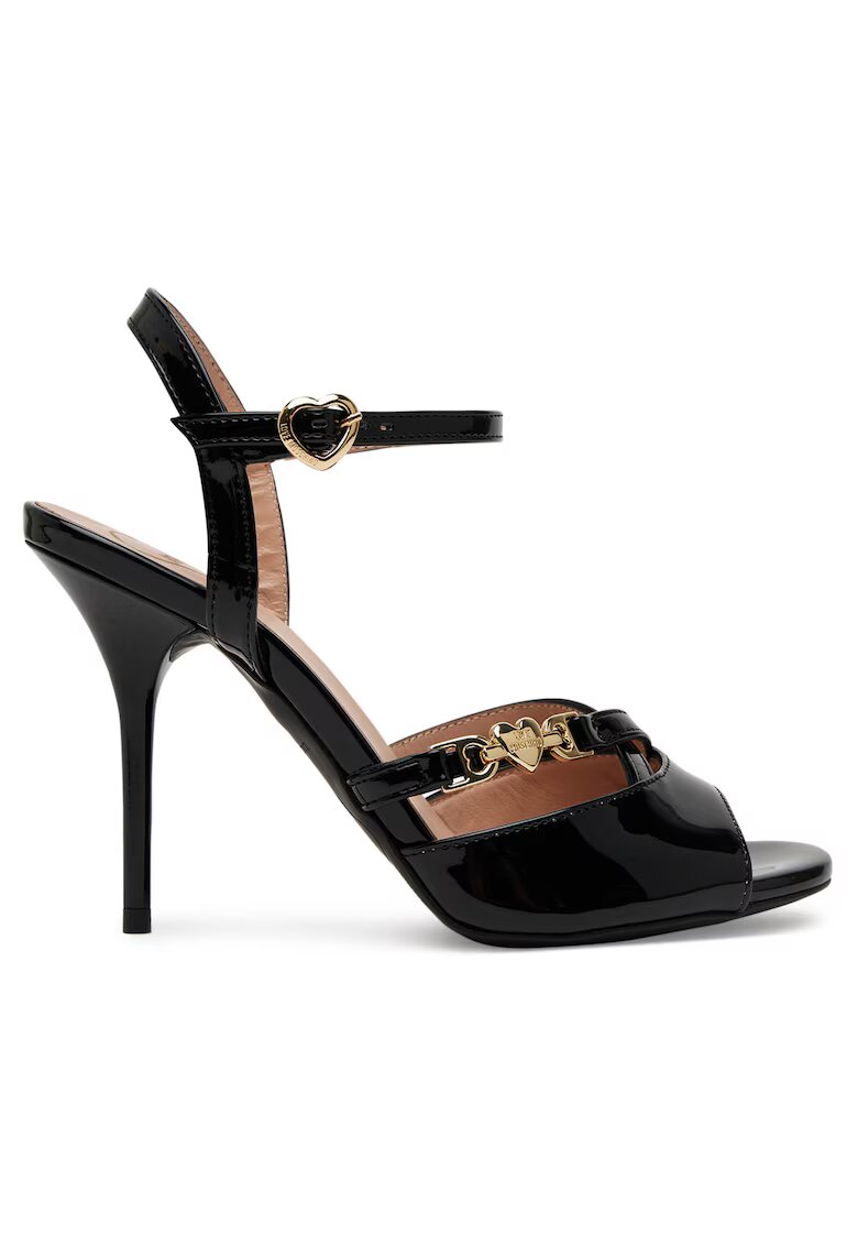 Love Moschino Sandale cu toc dama - piele ecologica - negru