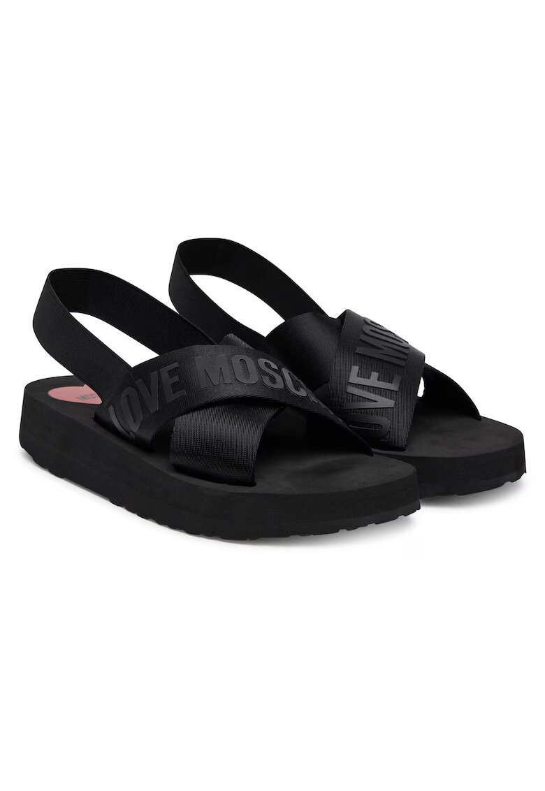 Love Moschino Sandale dama - Nastro/Lego - negru - textil