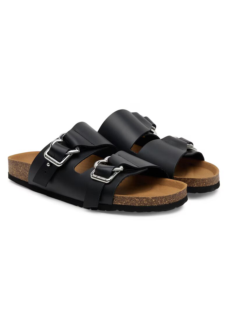 Love Moschino Slapi - papuci dama - piele naturala - negru