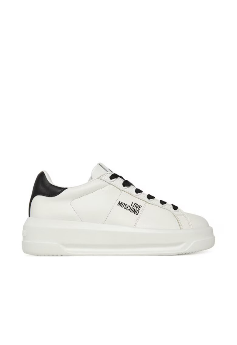 Love Moschino Tenisi dama JA15315G0NIA110A - piele naturala - alb/negru