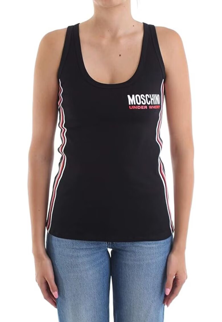 Love Moschino Top Slim fit cu logo -