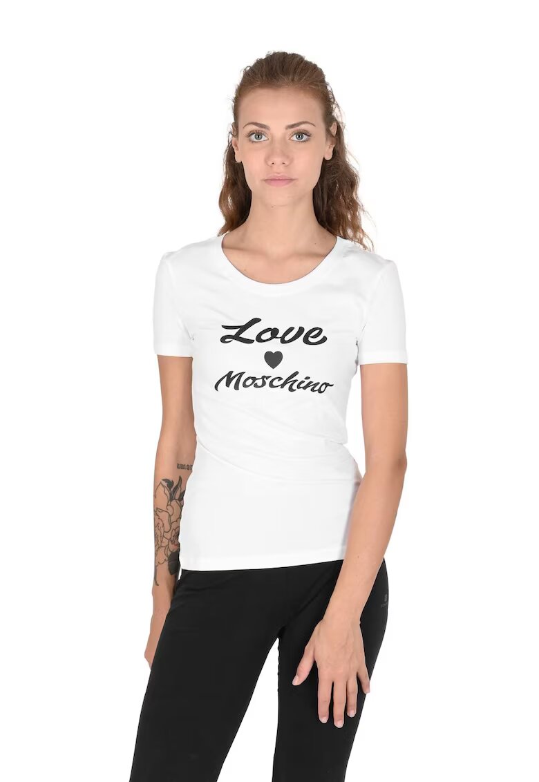 Love Moschino Tricou dama cu imprimeu 101719 - Alb