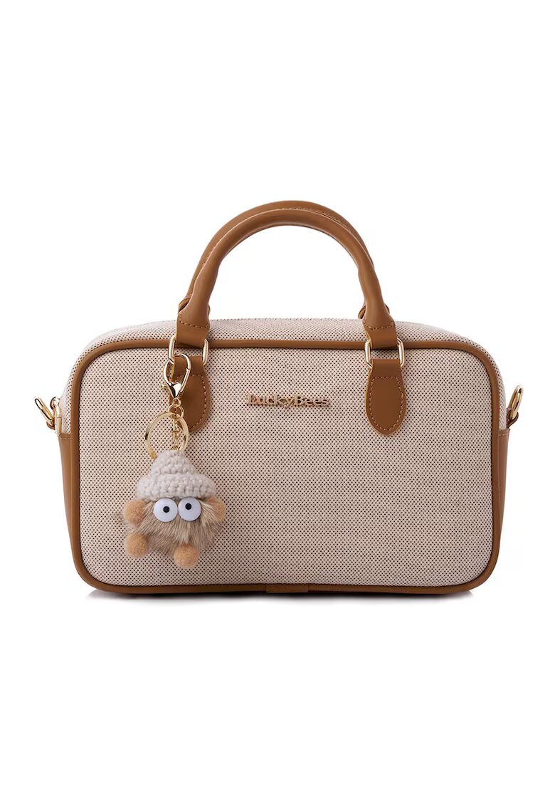 Lucky Bees Geanta crossbody cu bareta detasabila - Maro