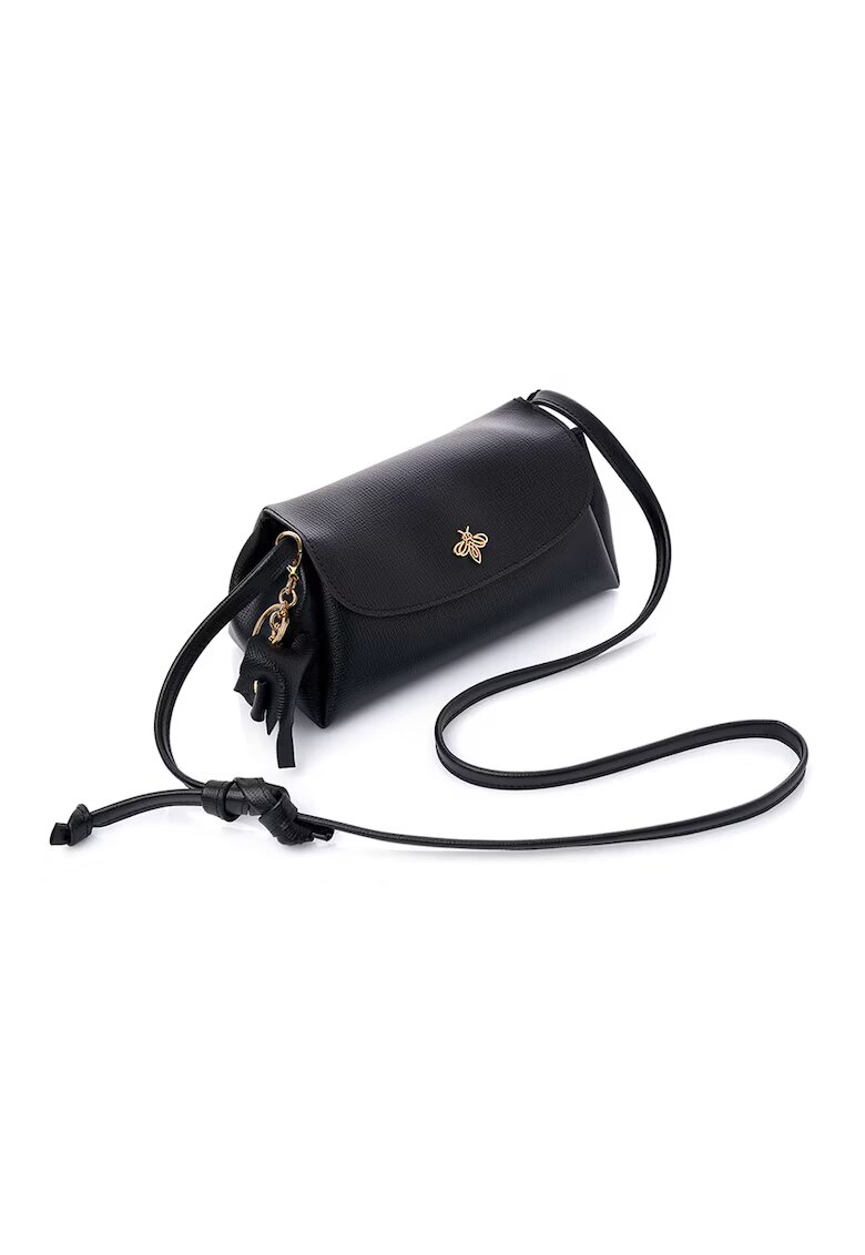 Lucky Bees Geanta crossbody din piele ecologica - Negru - 12x22x11