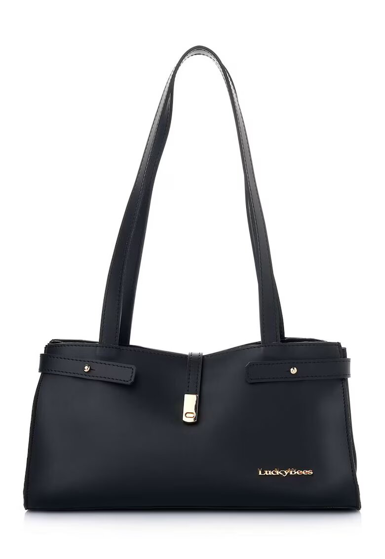 Lucky Bees Geanta din piele ecologica cu logo - Negru - 15 x 30 x 11 cm