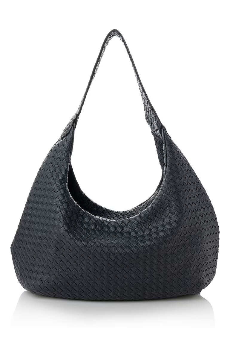 Lucky Bees Geanta hobo cu model tesut - Negru