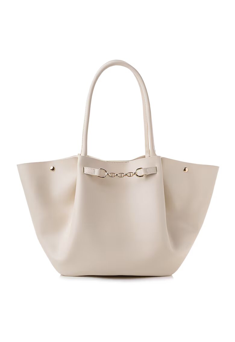 Lucky Bees Geanta tote de piele ecologica - Bej deschis
