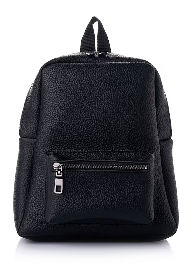 Lucky Bees Rucsac din piele ecologica cu fermoar si aspect texturat - Negru