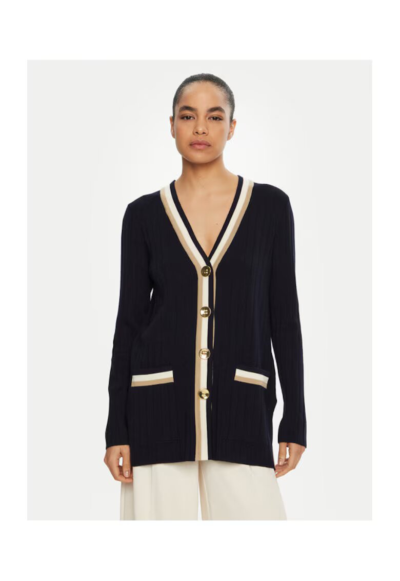 Luisa Spagnoli Cardigan dama - 304968464 - Lana - Albastru - Albastru