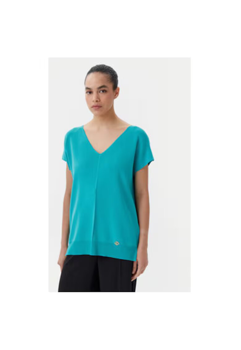 Luisa Spagnoli Pulover dama 58686 CARACALLA - Viscoza/Poliamida - Verde - Verde