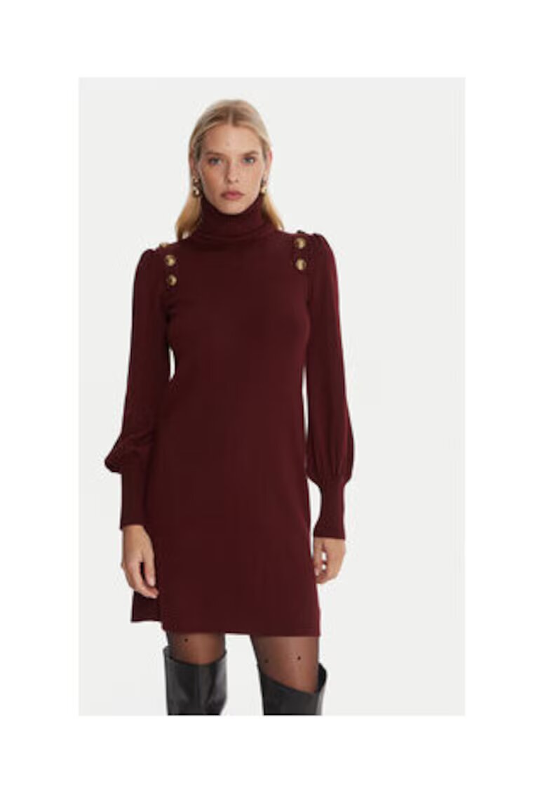 Luisa Spagnoli Rochie tricotata de dama - bordeaux - 100% lana -