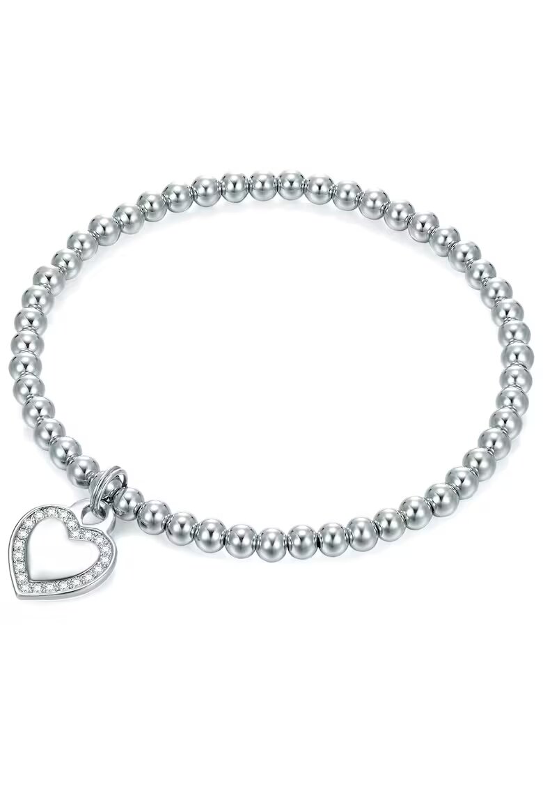 Lulu  Jane Bratara cu talisman in forma de inima - Argintiu