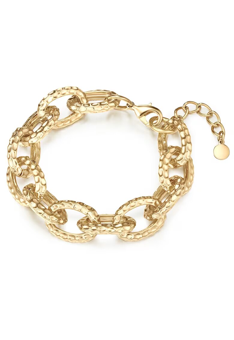 Lulu  Jane Bratara placata cu aur de 14K - cu model texturat - Auriu