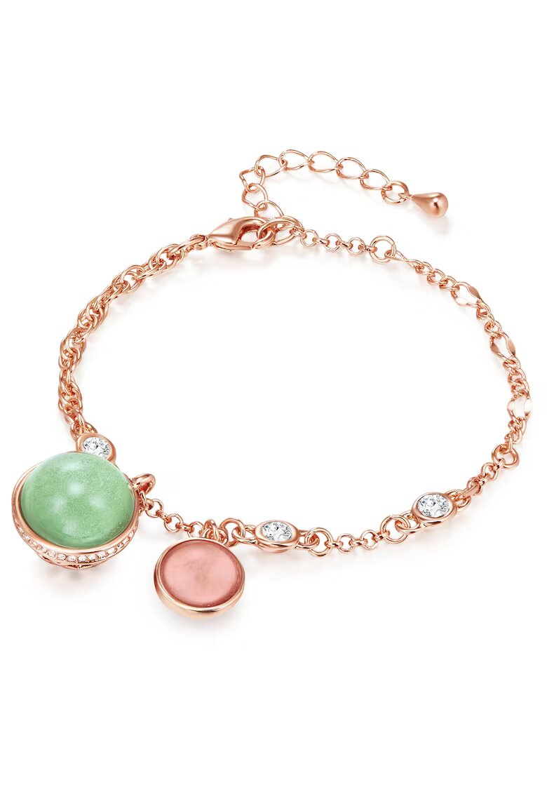 Lulu  Jane Bratara placata cu aur de 14K si decorata cu cristale europene - Auriu rose