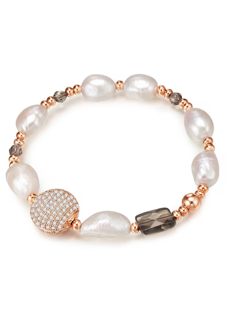 Lulu  Jane Bratara placata cu aur de 14K si decorata cu perle de cultura 22499 - Auriu rose