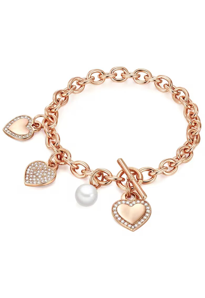 Lulu  Jane Bratara placata cu aur de 14K si decorata cu talismane 22551 - Auriu rose