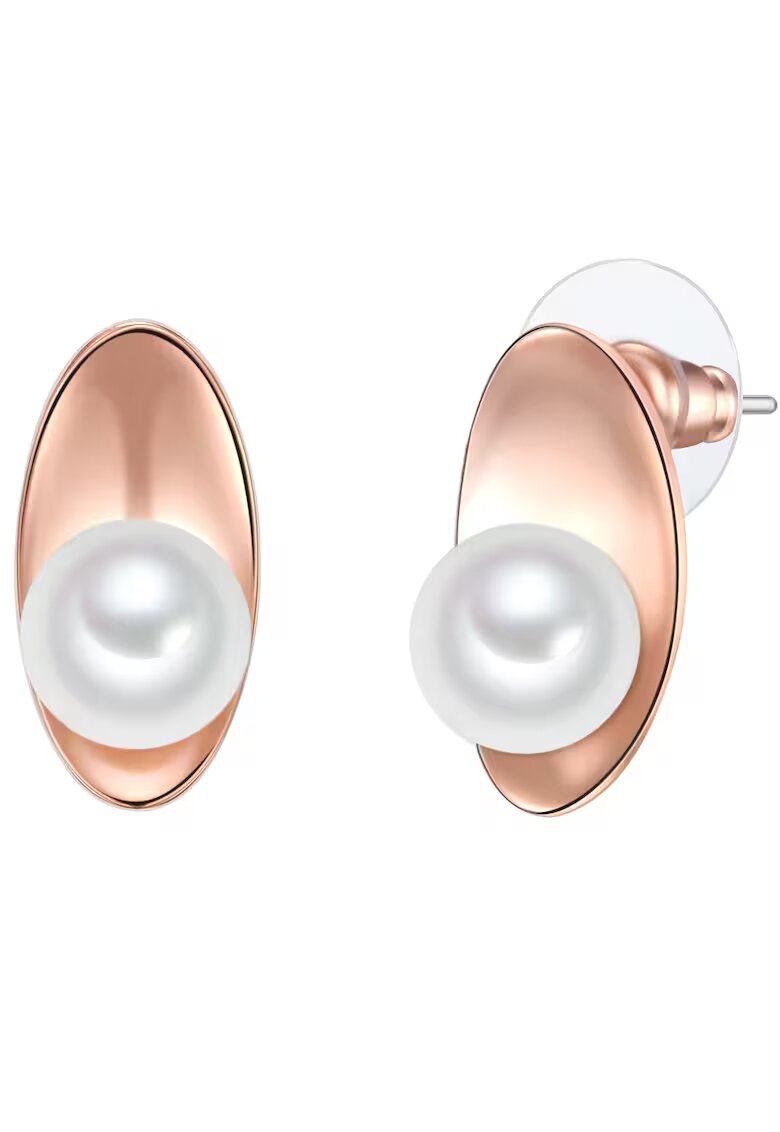 Lulu  Jane Cercei cu tija placati cu aur de 14K si decorati cu perle sintetice - Auriu rose