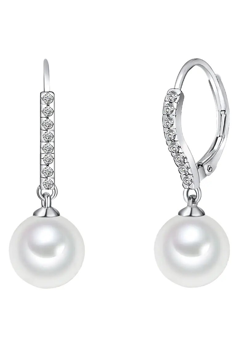 Lulu  Jane Cercei decorati cu zirconia si perle - Argintiu