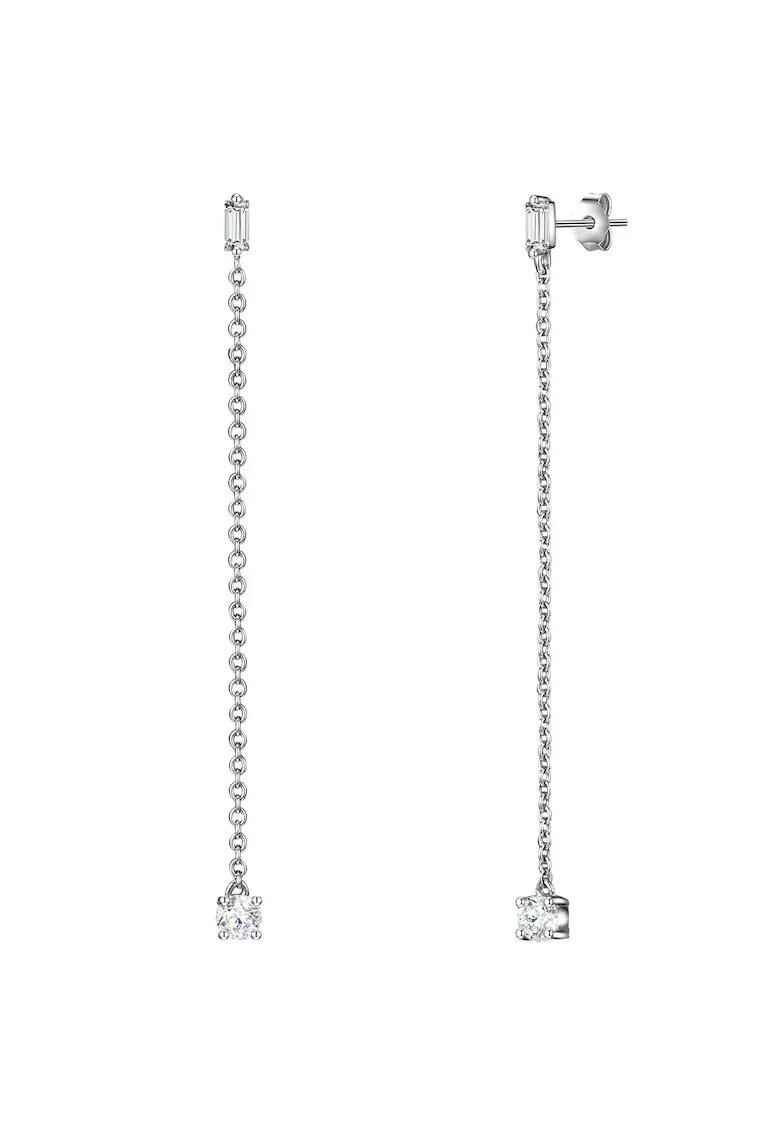 Lulu  Jane Cercei drop cu cristale din zirconia - Argintiu