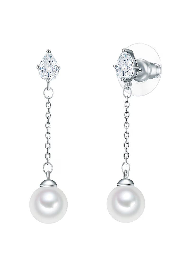 Lulu  Jane Cercei drop cu zirconia si perle - Argintiu