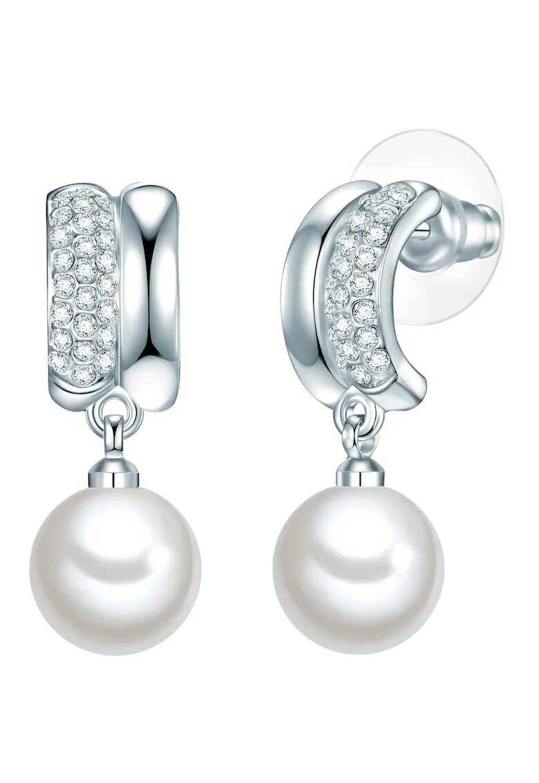 Lulu  Jane Cercei drop cu zirconia si perle shell 32019 - Argintiu