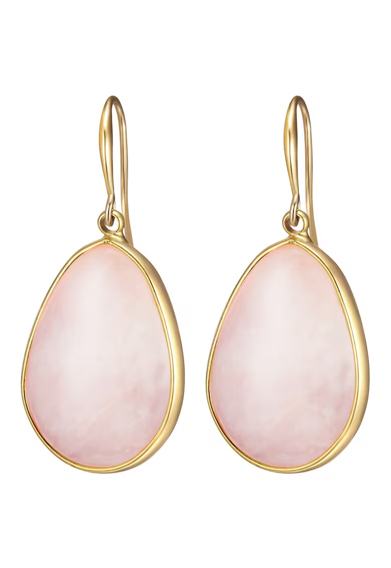 Lulu  Jane Cercei drop decorati cu quartz rose - Auriu