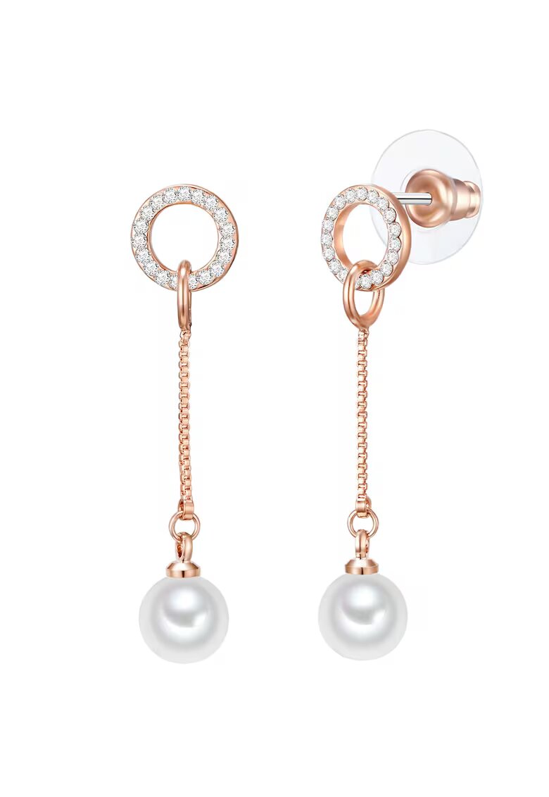 Lulu  Jane Cercei drop din aur rose de 14K decorati cu perle sintetice - Auriu rose