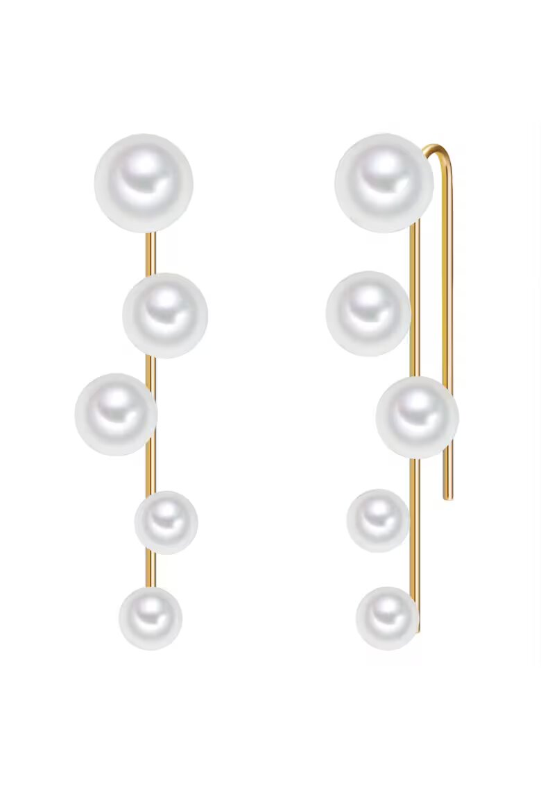Lulu  Jane Cercei drop placati cu aur 14K si decorati cu perle 22513 - Auriu
