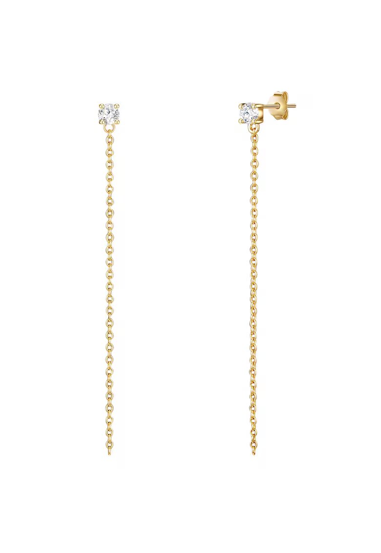 Lulu  Jane Cercei placati cu aur de 14K - cu zirconia - Auriu/Galben