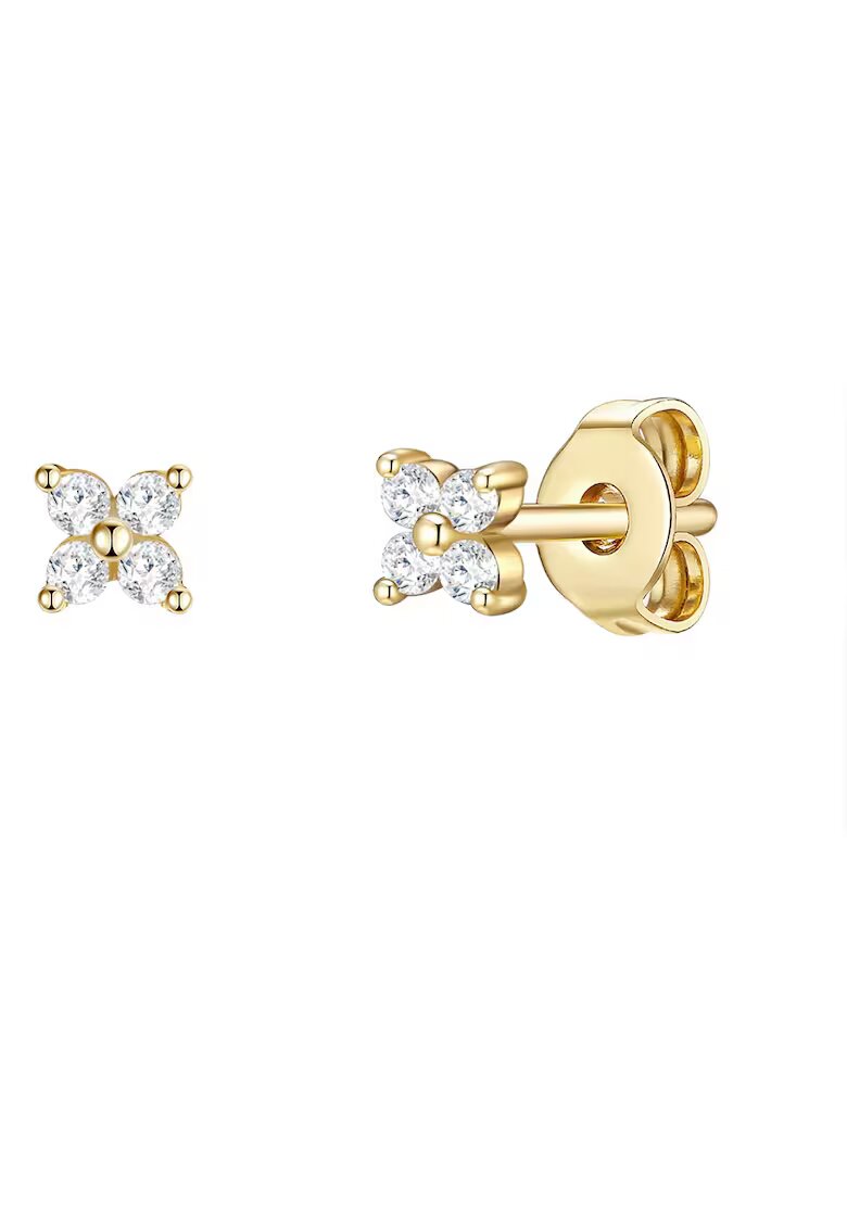 Lulu  Jane Cercei placati cu aur de 14K - cu zirconia - Auriu/Galben