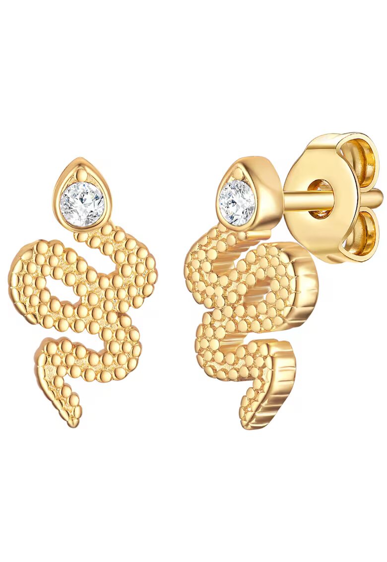 Lulu  Jane Cercei placati cu aur de 14K - in forma de sarpe - Auriu/Galben