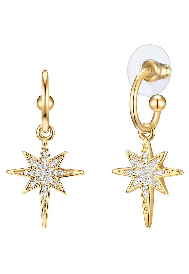 Lulu  Jane Cercei placati cu aur de 14K si decorati cu cristale - Auriu