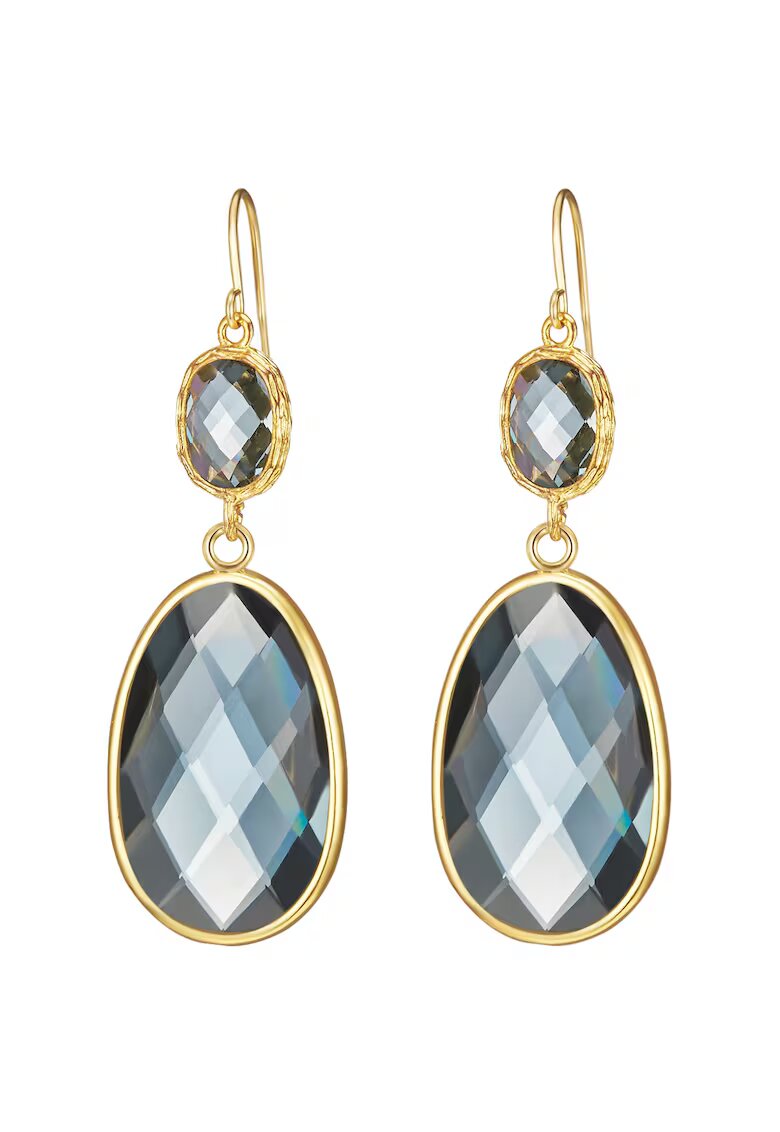 Lulu  Jane Cercei placati cu aur de 14K si decorati cu cristale - Auriu