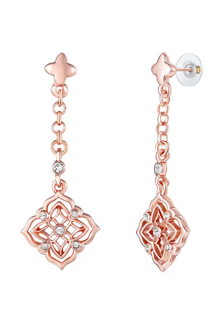 Lulu  Jane Cercei placati cu aur de 14K si decorati cu cristale - Auriu rose