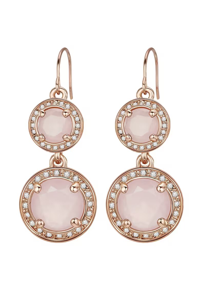 Lulu  Jane Cercei placati cu aur de 14K si decorati cu cristale - Auriu rose