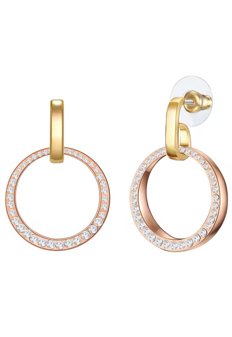 Lulu  Jane Cercei placati cu aur de 14K si decorati cu cristale - Auriu rose