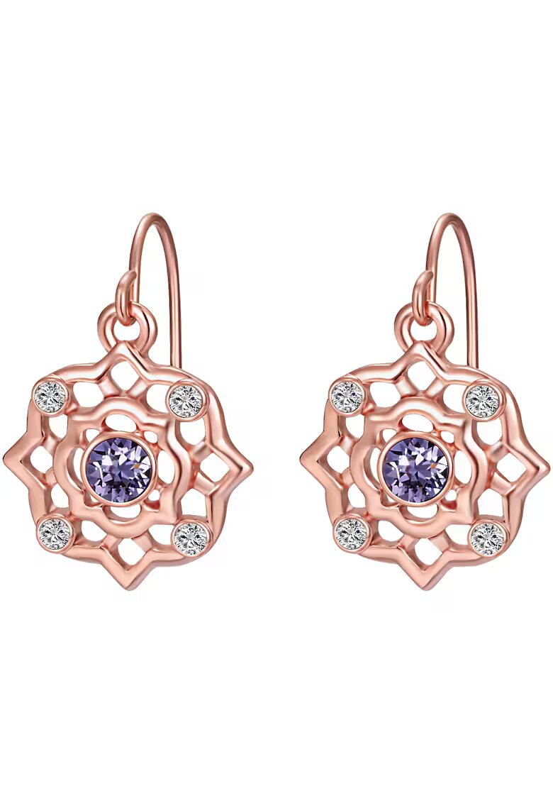 Lulu  Jane Cercei placati cu aur de 14K si decorati cu cristale europene - Auriu rose
