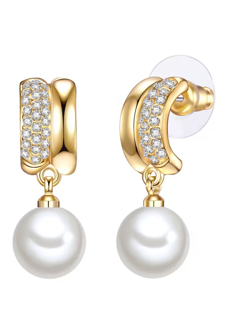 Lulu  Jane Cercei placati cu aur de 14K si decorati cu cristale si perle - Auriu
